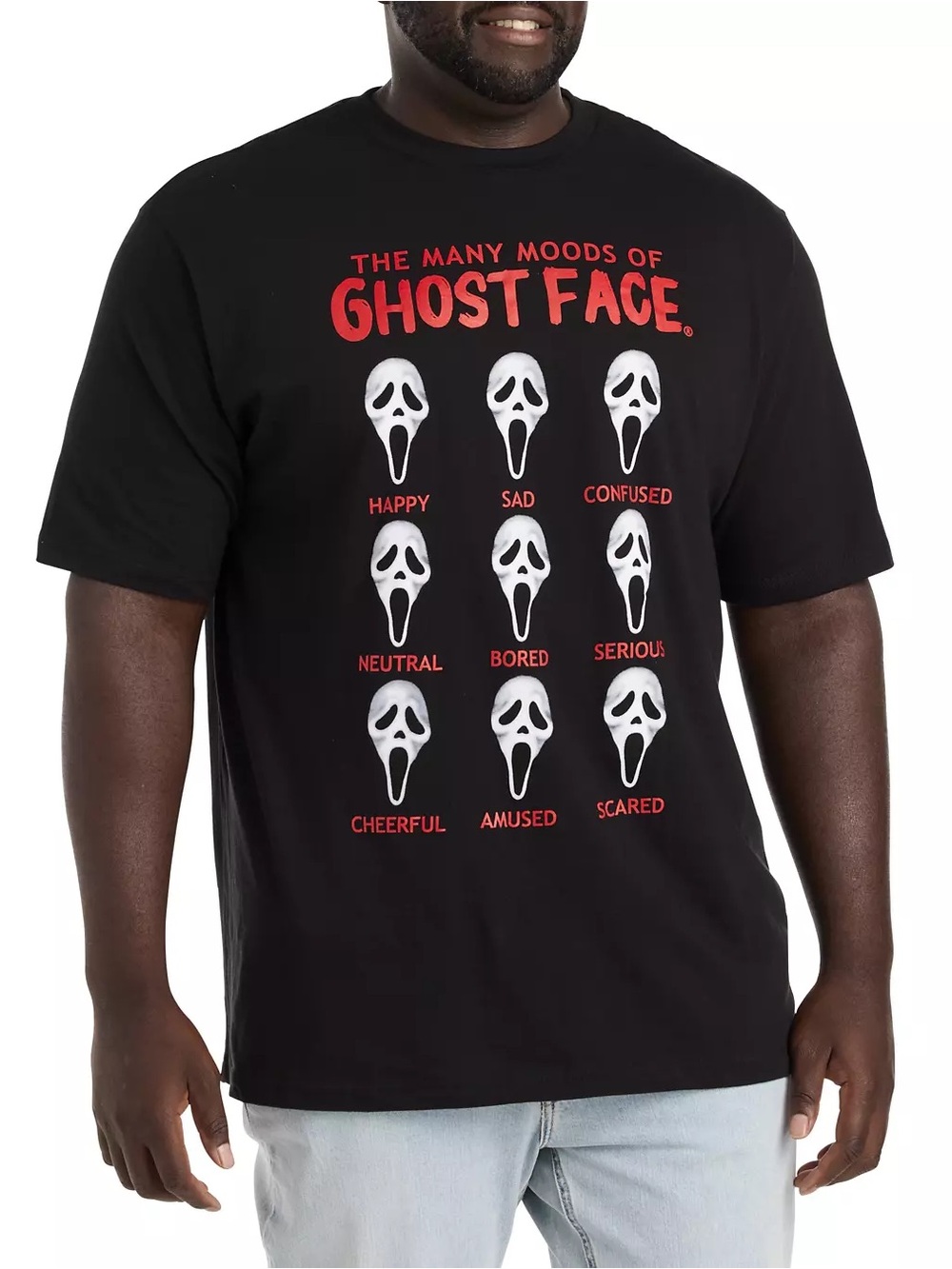 Ghost Face Graphic Short Sleeve Tee - Black